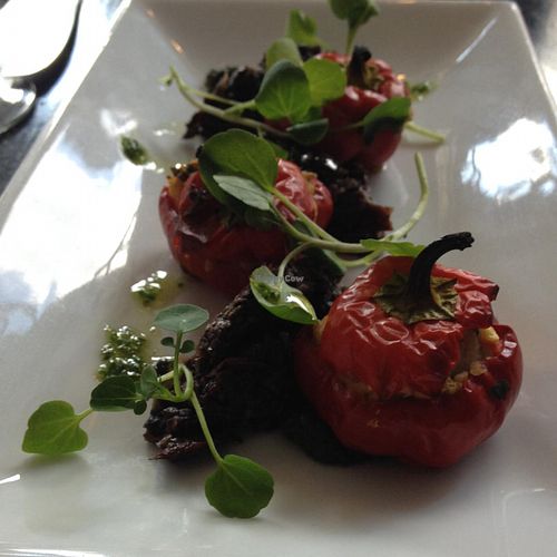 stuffed mini peppers with black olive tapenade  at The Gate - Islington in London