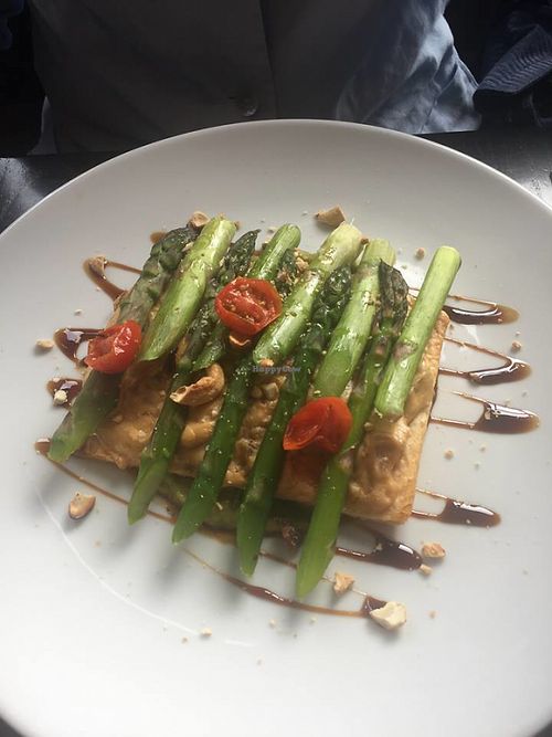 Asparagus tart with cashew cheese  at The Gate - Islington in London