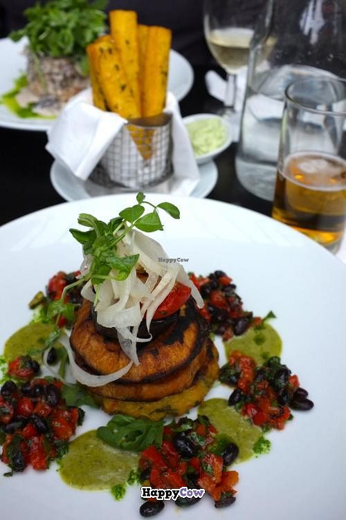 Sweet potato and aubergine (pepperoni and olives, too) at The Gate - Islington in London