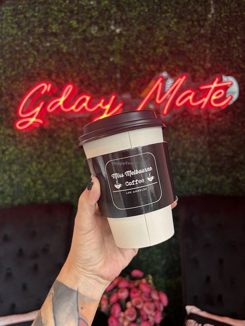 Their flat white is amazing   at Miss Melbourne Coffee in West Hollywood