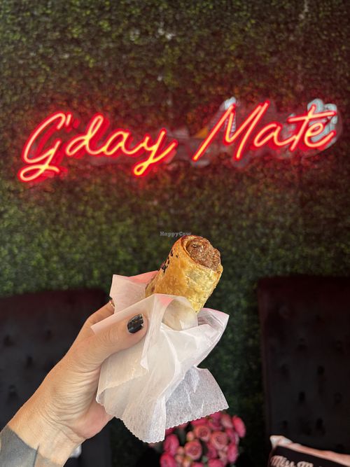 Vegan sausage roll 🥹🩷  at Miss Melbourne Coffee in West Hollywood