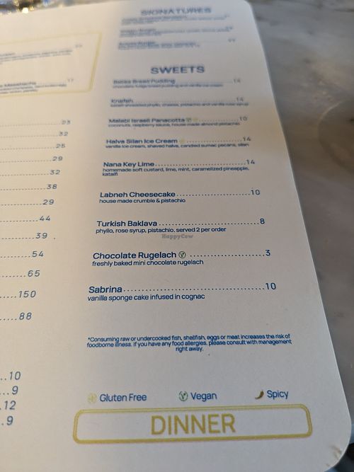 Vegan Items Labeled at Motek Café in Aventura