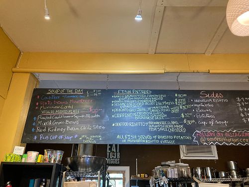 Menu board at Good Earth Organic Eatery in West Cape May