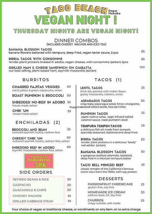 Vegan Thursday   at Taco Beach Grill in Seminyak