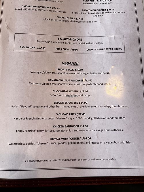 Vegan menu!!!!  at The Hardware Cafe in Clancy