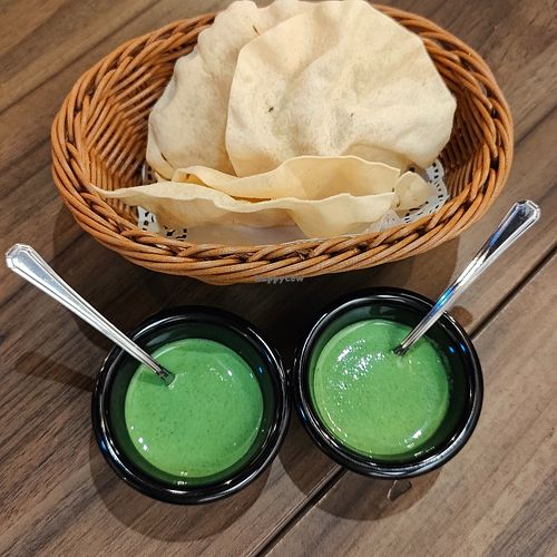 crispy Papadum with papadum at Aroma's in Central Singapore