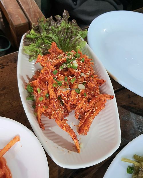 Deodeok muchim 더덕무침 (seasoned lance asiabell roots) #Veganuary at Boribap House - 시골보리밥집 in Gyeonggi-do