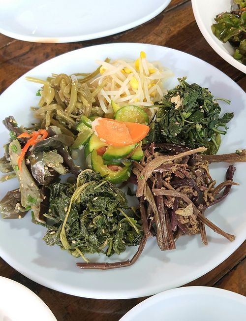 vegetable side dishes for Boribap #Veganuary at Boribap House - 시골보리밥집 in Gyeonggi-do