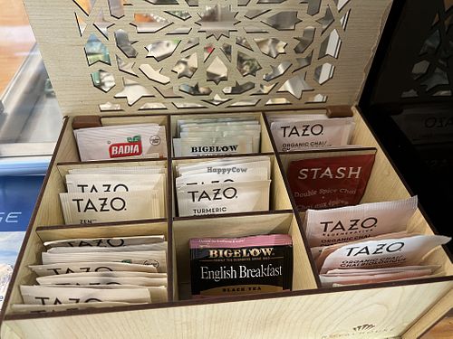 Assortment of hot teas  at Sweet Tooth Coffee Shop in Great Abaco