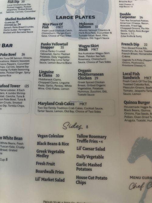 Entrees & sides  at E.R. Bradley's Saloon in West Palm Beach