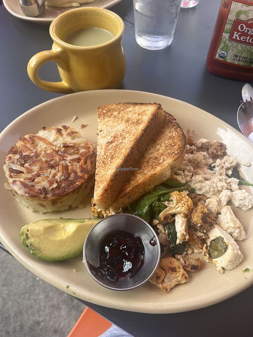 Tofu Scramble and Almond Milk Matcha Lattee  at Snooze - Monroe Dr in Atlanta