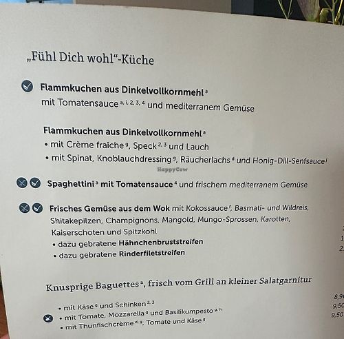 Vegan Options Menu  at Eau de Cologne in Cologne