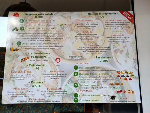 Menu at SALAÏ in Saint Denis