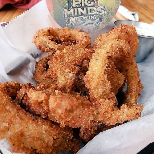 Onion rings at Pig Minds Brewing in Machesney Park