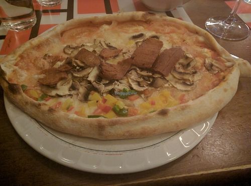 One of over 30 vegan pizzas available. at O'Mamma Mia in Stockholm