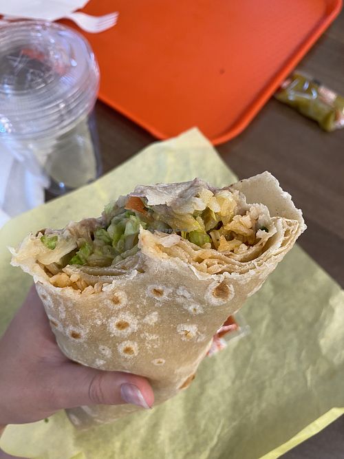Vegan options! Beans and rice are vegan then I added guacamole and lettuce. They are very informed on their ingredients and even doubled checked. Very thankful! at Albertaco's in Ridgecrest