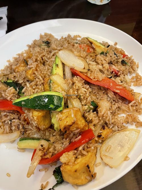 Fried rice made vegan + tofu   at Bua Thai Cuisine in Durham