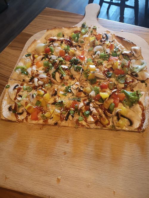Veganer Flammkuchen "Teriyaki" at Le Feu - Düesbergpark in Muenster