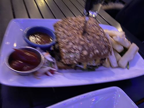 Rainforest burger  at The Purple Elephant in Northport