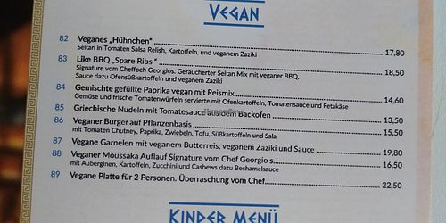 Vegane Gerichte at Restaurant Ethos in Traun
