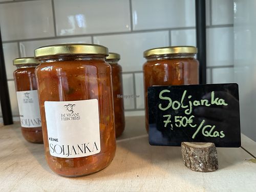 russian soljanka stew / soup  at Die Vegane Fleischerei in Dresden