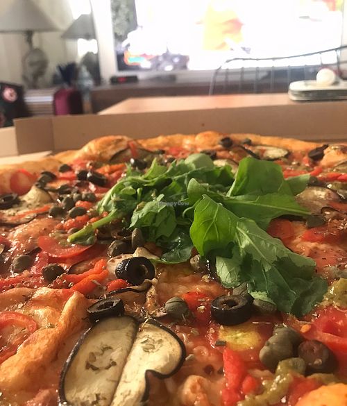 Vegan pizza  at Ody's Pizza  in Istanbul