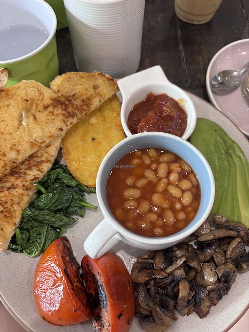 Vegan big brekkie with added toast  at Bensons Cafe in Orange