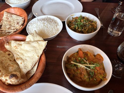 Bhindi Masala, veggie Madras curry, roti and naan  at Kashmir in Galway