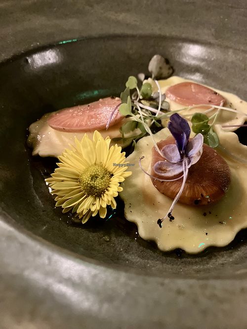 Ravioli with spinach and Brazil nut  at Brasis Ateliê Gastronômico in Brasilia