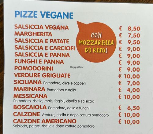 Vegan menu  at Pizzeria Arlecchin in Sestri Levante