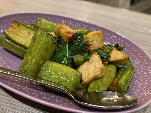 Tofu and eggplant with hot basil  at Nara Thai Cuisine in Pattaya