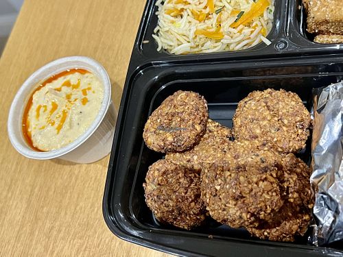Falafel & hummus with chilli oil 🌶️   at Doctor K's Vegan Kitchen in Aberdeen
