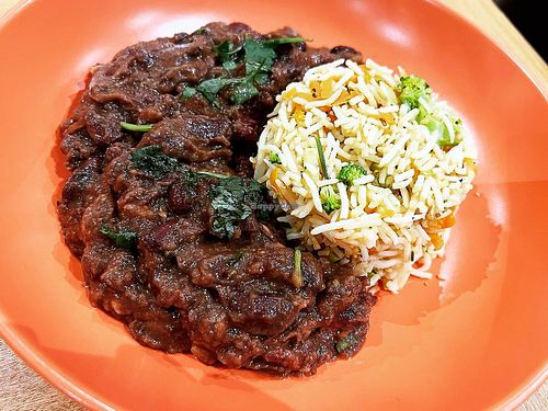 Red bean curry & pilau rice  #Veganuary at Doctor K's Vegan Kitchen in Aberdeen