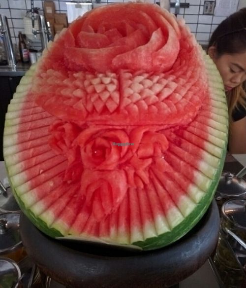 fruit art at Araya's Place in Bellevue