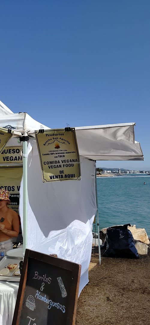Sign at the market  #Veganuary at Productos Rancho San Agustin in Cruz De Huanacaxtle