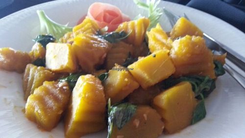 fried pumpkin at Vikasa Yoga Retreat and Restaurant in Koh Samui