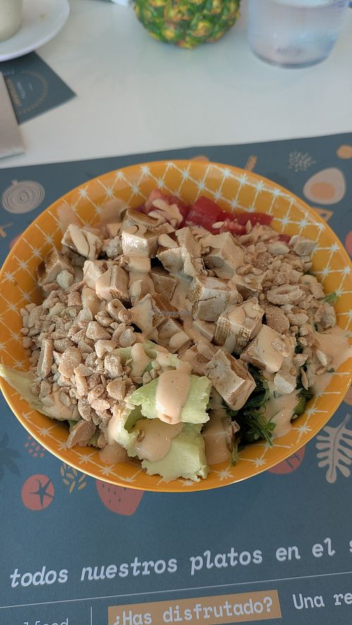 Vegan bowl with rice at Bibra Real Food in Rincon De La Victoria