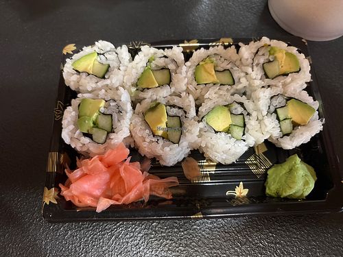 Cucumber and avocado sushi  at Hibachi 101 in Wilson