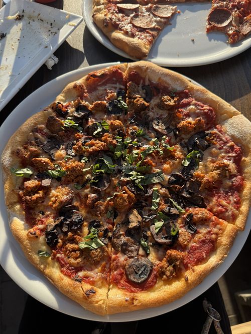 vegan pizza 🧡🧡🧡  at Sky High Pie in Joshua Tree