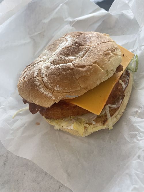 Vegan Buffalo chicken sandwich 10/10  at The Green Deli in Meriden