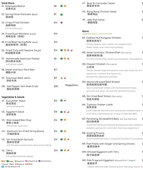 Menu  at Miss Peppercorn - 花椒小姐 in Christchurch