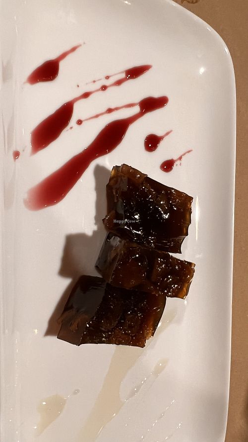 Kelp aspic (weird but nice)  at Chile Picante Restoran in Puerto Montt