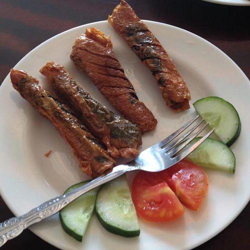 fried sardine  at I Love Vegetarian Food - De Ra Sa in Tuban