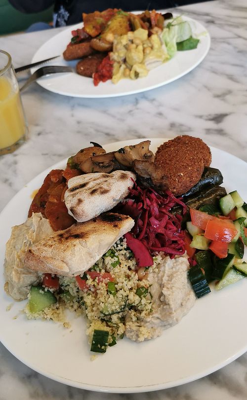 Cold dishes, the plate didn't have room for warm dishes yet at Kaarlo Social in Lahti
