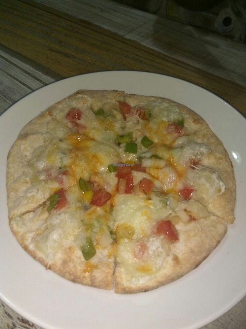 Pizza de pimientos con Tabasco y queso vegano at So Free Pizza - Ximen in Taipei