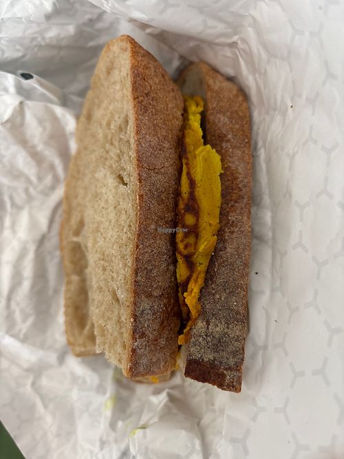 vegan breakfast sandwich  at Mojo Market in Buffalo