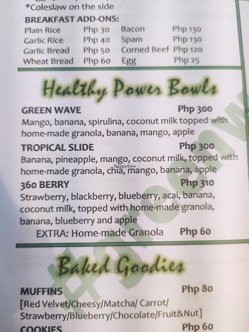 Bowls menu #Veganuary at Green Waves Cafe in Siargao