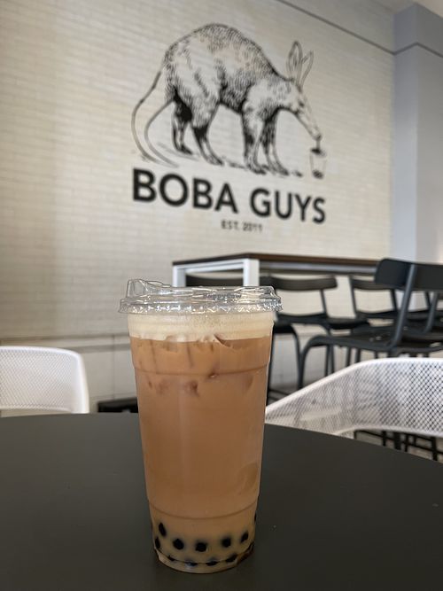 black milk tea (oat milk)   at Boba Guys in Long Beach