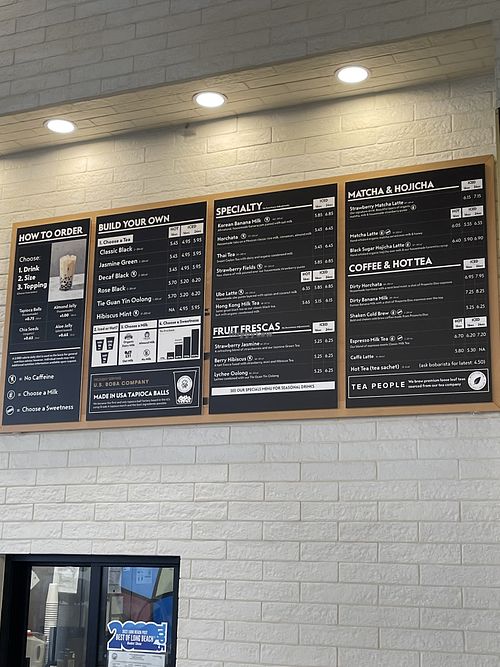 menu   at Boba Guys in Long Beach