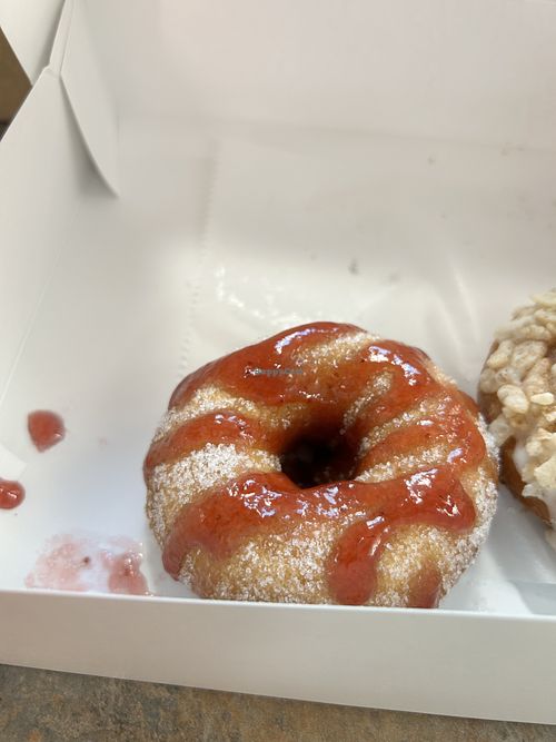 Vegan inside out jelly donut   at Vice Doughnuts & Coffee in Massapequa